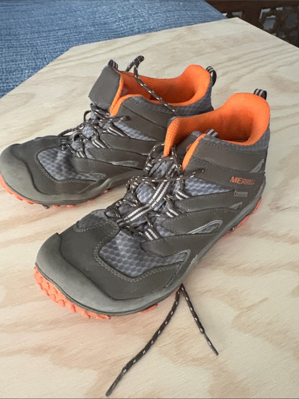 Merrell Kids Gray and Orange Trail Sneakers